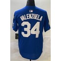 LA.Dodgers #34 Toro Valenzuela Blue Stitched Jersey