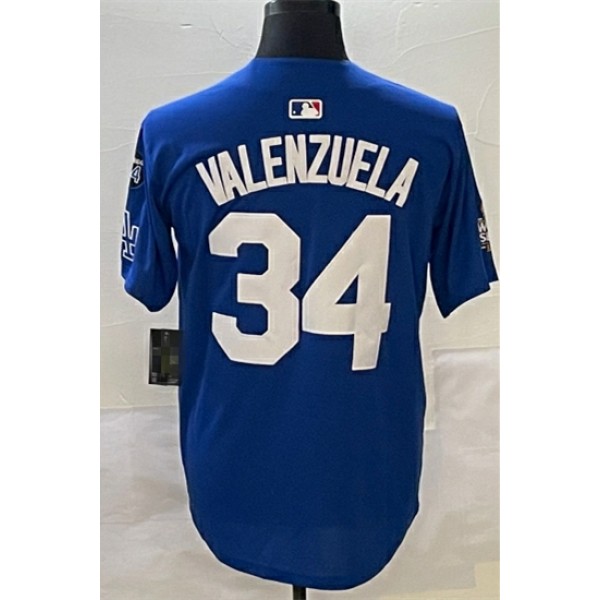 LA.Dodgers #34 Toro Valenzuela Blue Stitched Jersey