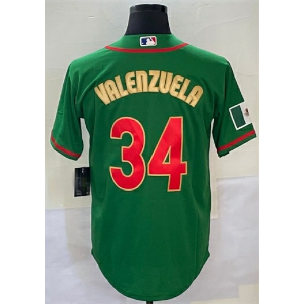 LA.Dodgers #34 Toro Valenzuela Green Stitched Jersey