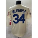 LA.Dodgers #34 Toro Valenzuela Thrrowback-1 Stitched Jersey