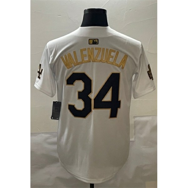 LA.Dodgers #34 Toro Valenzuela White-1 Stitched Jersey