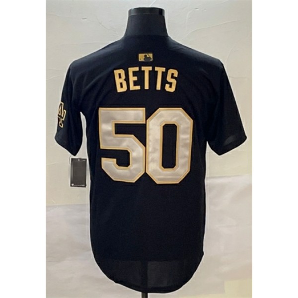 LA.Dodgers #50 Mookie Betts Black-1 Sttiched Jersey