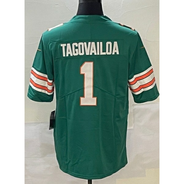 M.Dolphins #1 Tua Tagovailoa Green Stitched Jersey