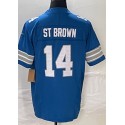 D.Lions #14 Amon-Ra St. Brown Blue F.U.S.E. Stitched Jersey