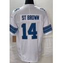 D.Lions #14 Amon-Ra St. Brown White F.U.S.E. Stitched jersey