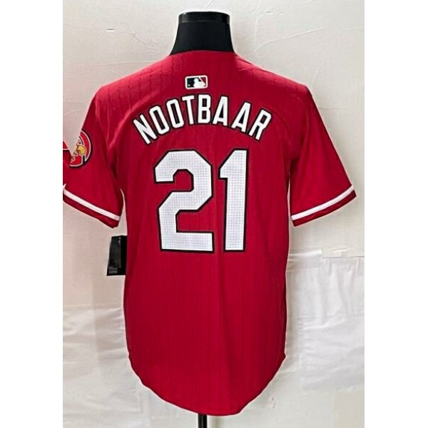 A.Cardinals #21 Lars Nootbaar Red City Connect Stitched Jersey