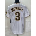 SD.Padres #3 Jackson Merrill White Stitched Jersey