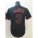 P.Phillies #3 Bryce Harper Black Shadow Stitched Jersey