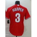 P.Phillies #3 Bryce Harper Red Stitched Jersey