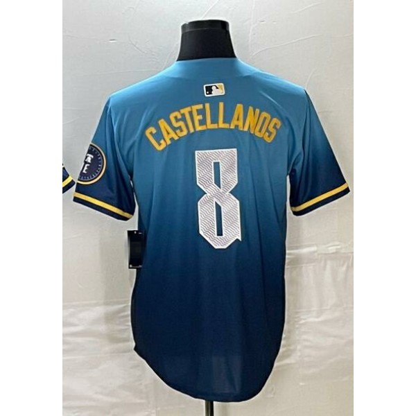 P.Phillies #8 Nick Castellanos Blue-3 City Connect Stitched Jersey