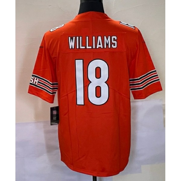 C.Bears #18 Caleb Williams Orange Stitched jersey