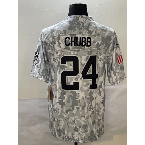 C.Browns #24 Nick Chubb Arctic Camo F.U.S.E. Stitched jersey