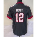 TB.Buccaneers #12 Tom Brady Grey Stitched Jersey