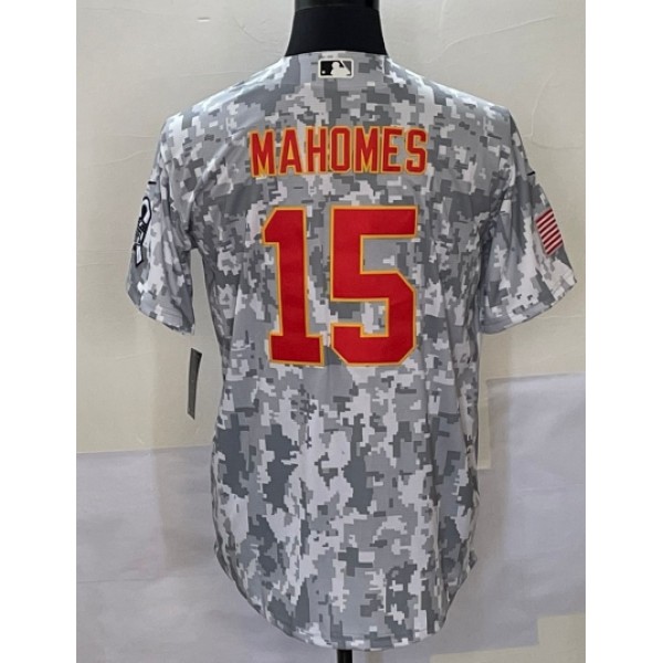 KC.Chiefs #15 Patrick Mahomes F.U.S.E. Arctic Camo Cool base Stitched jersey