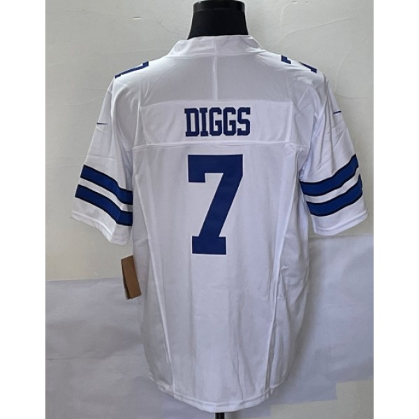 D.Cowboys #7 Trevon Diggs White Stitched Jersey