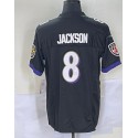 B.Ravens #8 Lamar Jackson Black-1 Stitched jersey