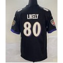 B.Ravens #80 Isaiah Likely Black Stitched Jersey