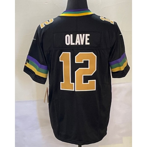 NO.Saints #12 Chris Olave Black F.U.S.E. Stitched jersey