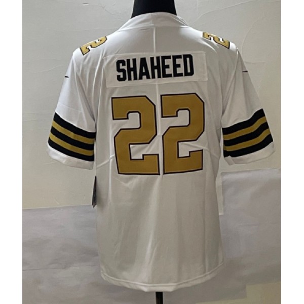 NO.Saints #22 Rashid Shaheed White Rush Stitched jersey